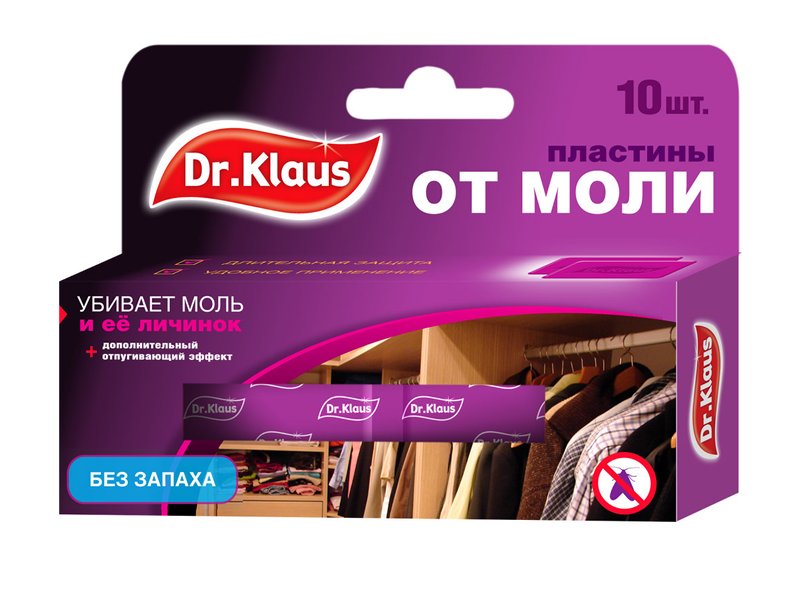 Антимоль Dr.Klaus пластины без запаха 10шт (24)